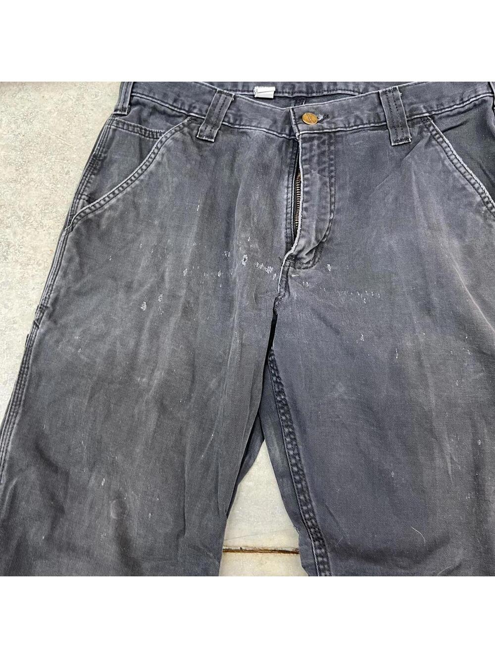 vintage carhartt faded black relaxed baggy fit cargo pants size 32 x 30 - Picture 4 of 5